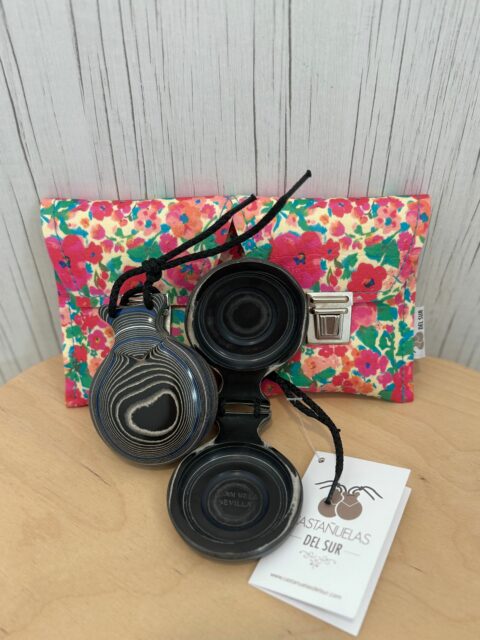 CASTAÑUELA CAPRICHO DE TELA VETEADA AZUL DC DE RESONANCIA n5